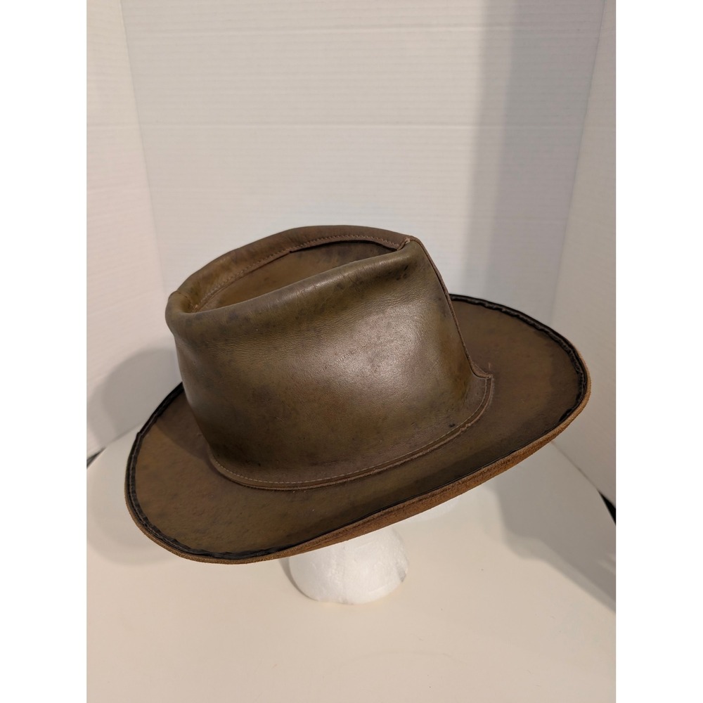 Skully by Hemschel St Louis‎ Leather Hat Brown Mens Western Medium - Picture 6 of 8
